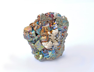 Pyrite and chalcopyrite, beautiful single large cubes