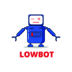 Funny Cartoon Robot - Low battery Robot