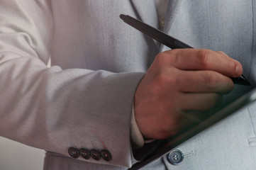 Business man work with tablet