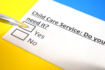 Obraz premium One person is answering question about child care service.