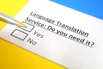 One person is answering question about language translation service.