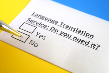 One person is answering question about language translation service.