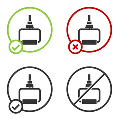 Black TPX loop training equipment icon isolated on white background. Sport equipment. Circle button. Vector Illustration