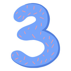 Cartoon set with different numbers. Doodle illustration about school and mathematics.