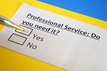 Obraz premium One person is answering question about professional service.