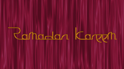 Ramadan Kareem title illustration with curtain background