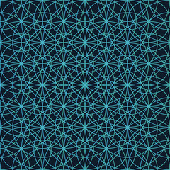 Abstract geometric seamless circles pattern. Stock vector illustration isolated on blue background.