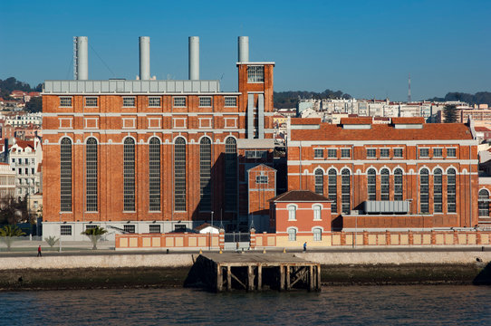 The museum of Electricity in Belem, Lisbon, seen from Tagus river