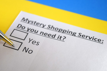 One person is answering question about mystery shopping service.