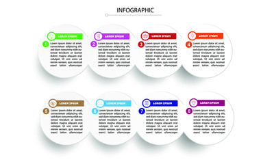 Business infographic labels template with options. Creative template for presentation