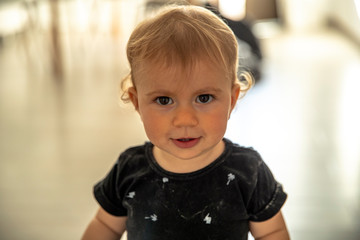 beautiful baby girl with black top