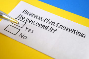 One person is answering question about business plan consulting.