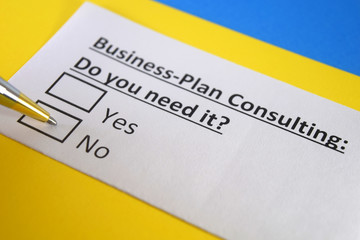 Fototapeta premium One person is answering question about business plan consulting.