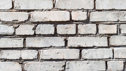 panoramic construction background - outdoor wall of house from white bricks