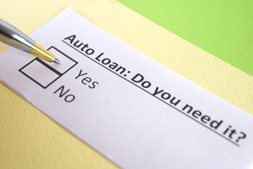Obraz premium One person is answering question about auto loan.