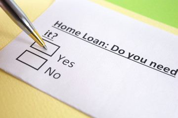 Obraz premium One person is answering question about home loan.