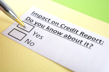 Obraz premium One person is answering question about credit report.