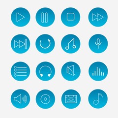 Music Player Icons Vector