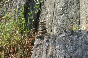 A long time ago in Korea, people wanted to make their wish come true by stacking rocks. These stone stacks are common in old temples and mountain peaks.