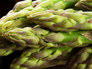 green asparagus close up, horizontal