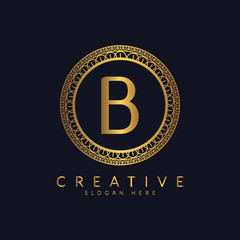 Fototapeta premium Luxury style letter b logo design template