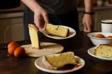 Easter, festive morning, breakfast for Easter at home