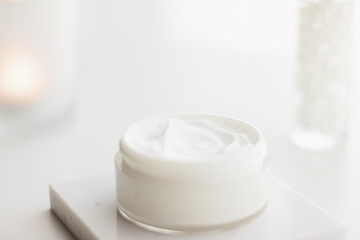 Face cream moisturizer in a jar, luxury skincare cosmetics and anti-aging product for healthy skin...