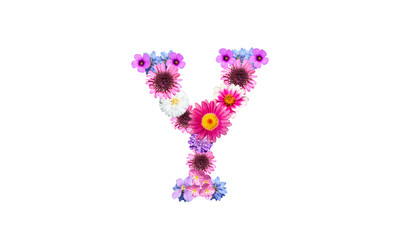 花文字（花のフォント）、アルファベットのY