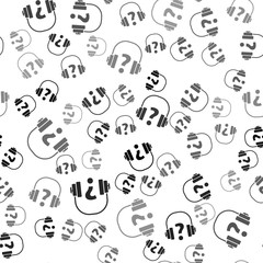 Black Headphones icon isolated seamless pattern on white background. Support customer service, hotline, call center, faq, maintenance. Vector Illustration