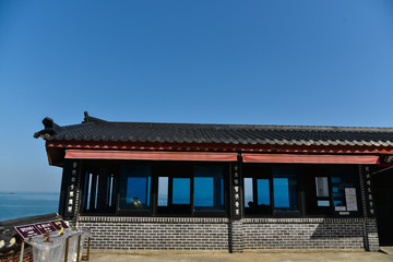 Fototapeta premium Busan city, South Korea - NOV 01, 2019: Landscape of Haedong Yonggung Temple of Busan in Korea. 