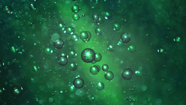 Green Liquid background designed for hair styling cosmetic products, such as hair gels or sprays