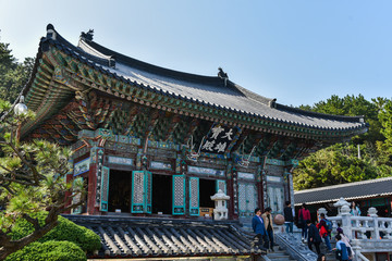 Naklejka premium Landscape of Haedong Yonggung Temple of Busan in Korea.