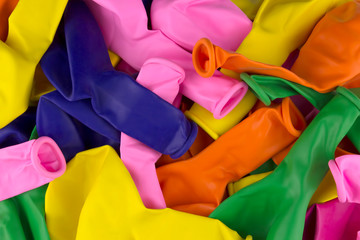 Many empty multi colorful balloons