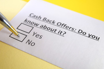 One person is answering question about cash back offers.