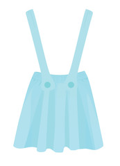 Blue mini strap skirt. vector illustration