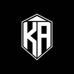 ka logo monogram with emblem shape combination tringle on top design template - obrazy, fototapety, plakaty