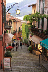 Alley to the port in Bellagio, Lombardy, Italy