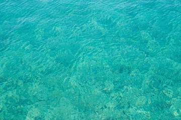 Fototapeta premium The clear blue water of the Mediterranean sea, background, Balearic Islands, Cape Frontera
