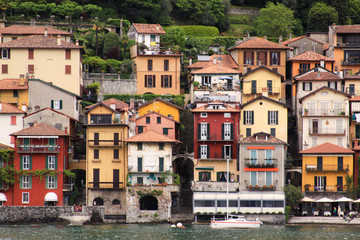 Fototapeta na wymiar Bellagio town buildings and streets, Lake Como