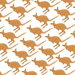 Pattern with a kangaroo character. Vector illustration. For print, poster, textiles, cards, paper.