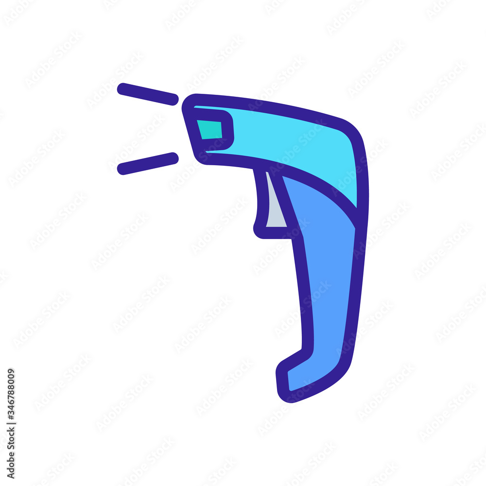 Poster laser device for scanning data in supermarket icon vector. laser device for scanning data in superma
