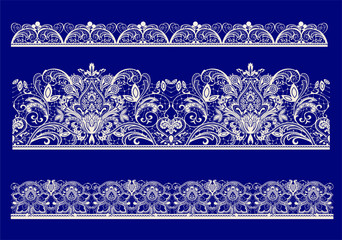 Seamless lace. All elements and textures are individual objects. Vector illustration scale to any size.