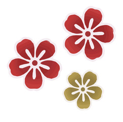 イラスト素材: 梅の花、和柄