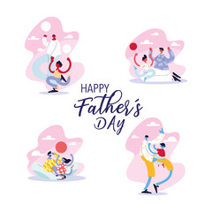 set of cards of the happy fathers day