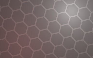 Honeycomb with color lighting, on a gray background. Perspective view on polygon look like honeycomb. Isometric geometry. 3D illustration