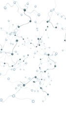 Neural network. Social network. Futuristic dna, deoxyribonucleic acid. Abstract molecule, cell illustration, mycelium. White background. 3D illustration