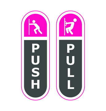 push and pul vector sign 