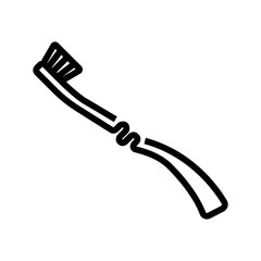 mechanical toothbrush with unusual handle with curl icon vector. mechanical toothbrush with unusual handle with curl sign. isolated contour symbol illustration