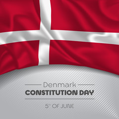 Denmark happy constitution day greeting card, banner vector illustration
