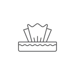 Tissue wet wipes handkerchief box vector icon isolated on white background